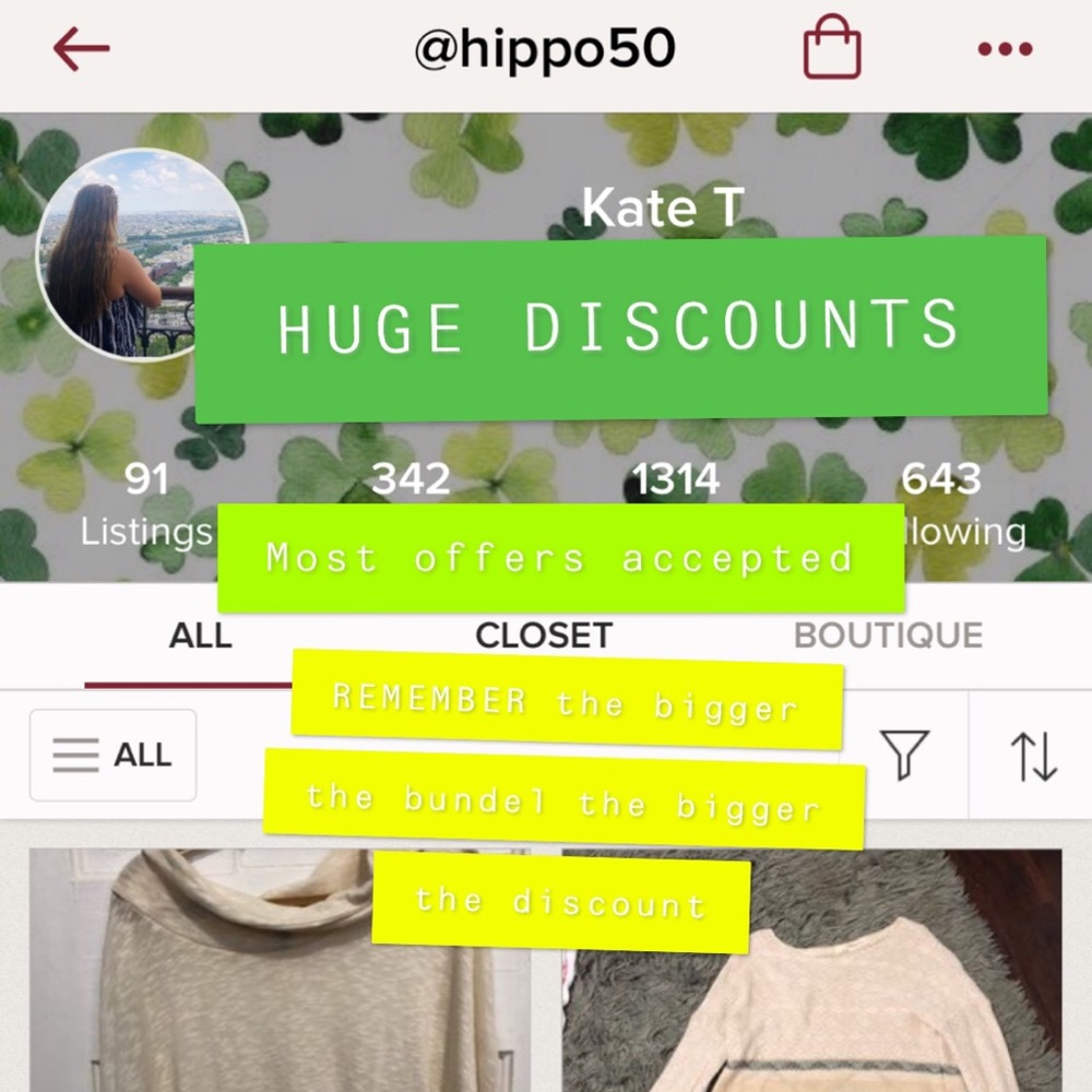 Shop the closet with the most discounts😉☘️